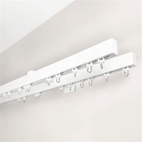 140 cm Double Rail pour Rideaux, Blanc, Fixation Murale | Leroy Merlin
