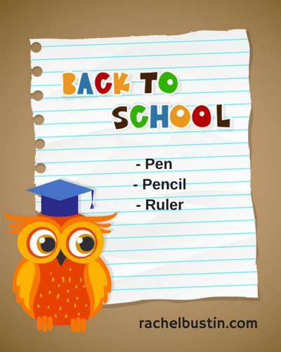 Essential School Stationery - The List - Rachel Bustin