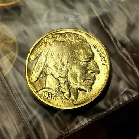Gold Plated Buffalo Nickel