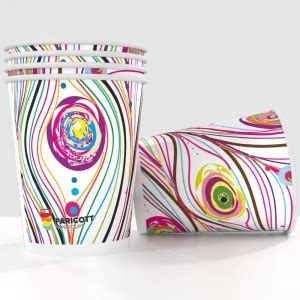 Paricott Paper Cups 200ml Mor Pankh Printed Disposable Party (Pack of ...