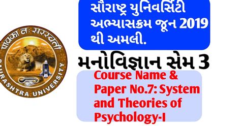 Course Name & Paper No.7: System and Theories of Psychology-I - SARTHI ...