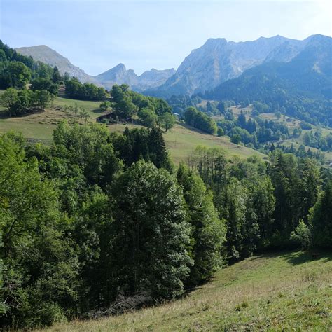 Download wallpaper 3415x3415 trees, mountains, valley, landscape ...