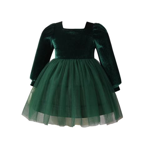 Toddler Baby Girls Velvet Tutus Dress, Long Sleeve Casual Birthday ...