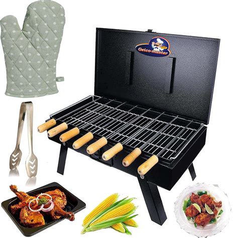 Geico-Master zomboo Siz (Larg) Foldable Briefcase Charcoal Grill ...