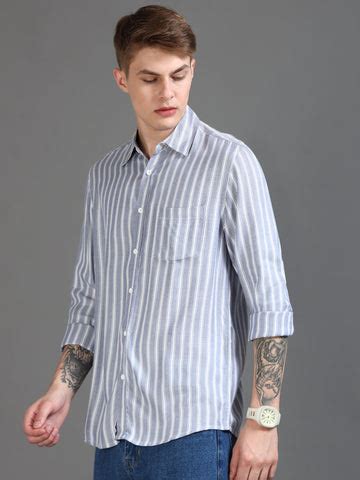 Buy spread collar Striped Shirt Mens Full Sleeve Online