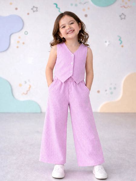Girls Pink Striped Co-Ord Set | Organic Cotton – Kidbea
