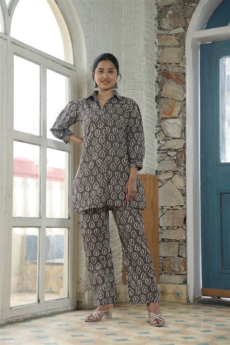 Smart Fit Handblock Printed Co-ord Set – Collar Edition – House Of The ...