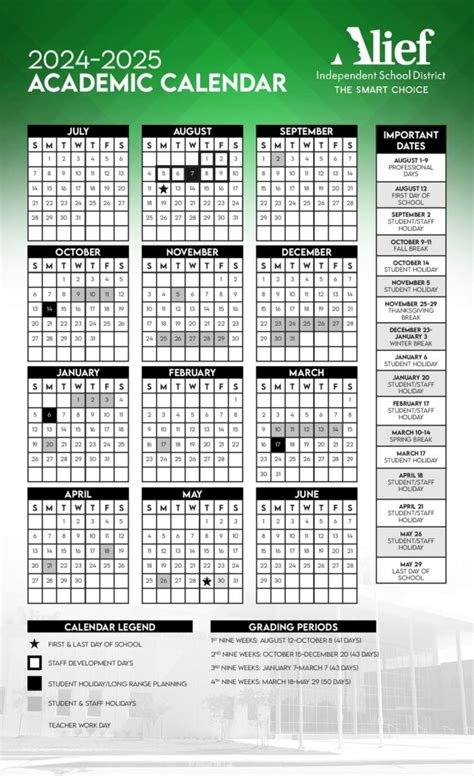 Alief Independent School District Calendar 2024-2025 [PDF]