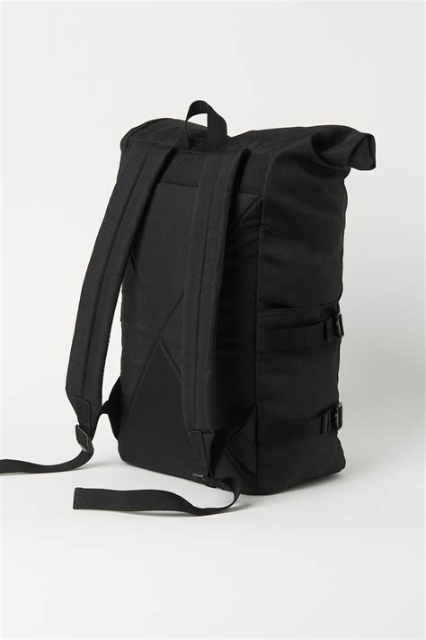 Roll-top backpack - Black - Men | H&M IN