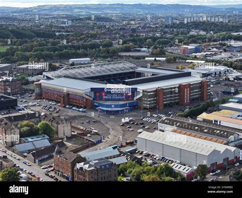 Aerial drone view of Ibrox Stadium Glasgow Stock Photo - Alamy