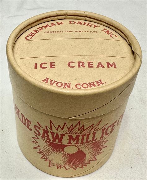 Vintage One Pint Ye Olde Saw Mill Cardboard Ice Cream Container,Chapman ...
