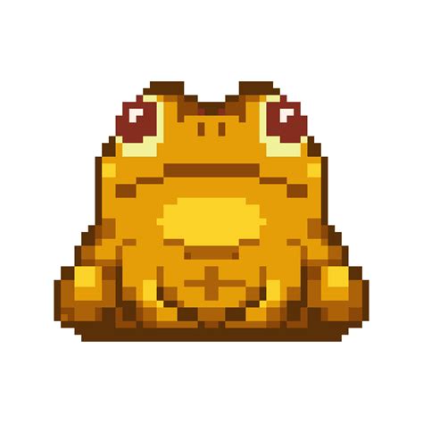 Vector orange brown frog smiling cute and adorable pixel art style ...