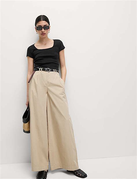 Buy Pure Cotton Square Neck Slim Fit Top at Marks & Spencer