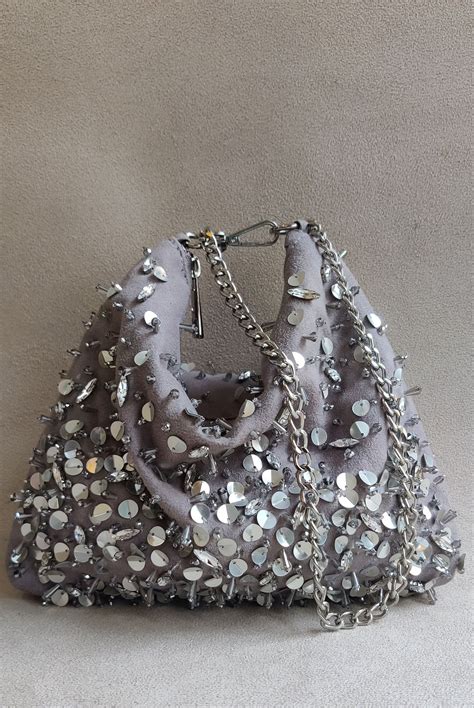 Plode - Silver Grey Hobo Potli Cum Shoulder Bag - Elahe
