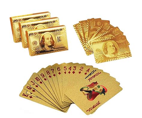 NHR Gold Plated Poker Playing Cards, Classic PVC Poker Table Cards ...