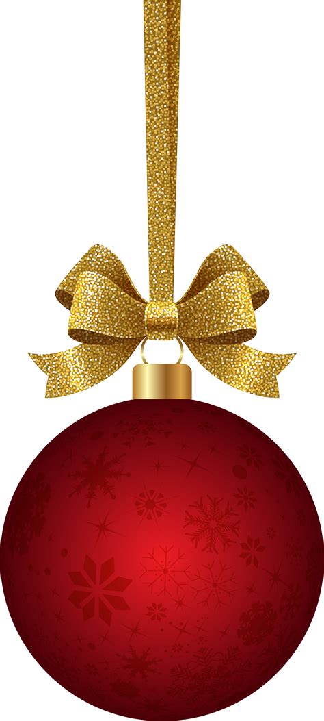 Clipart Ball Red Red Christmas Hanging Ornament - Clip Art Library