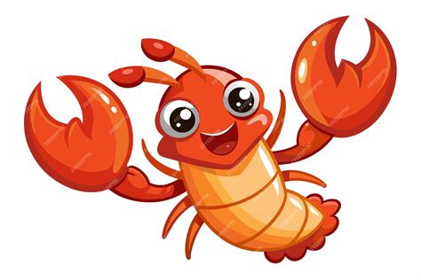 Premium Vector | Cute lobster claw waving gradient illustration in ...
