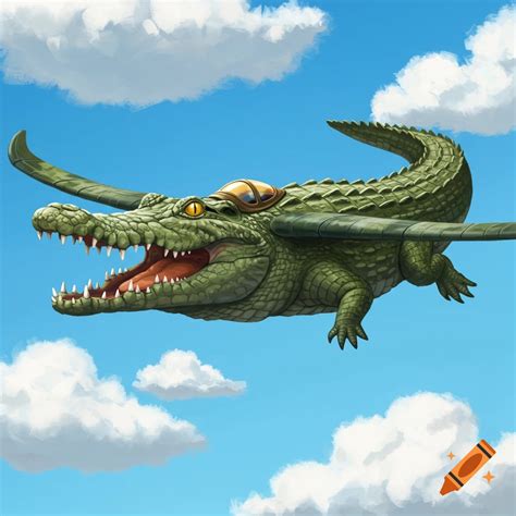 Crocodile airplane on Craiyon