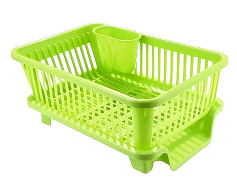 Buy Houshe 3 in 1 Durable Plastic Kitchen Sink, Large Dish Drainer With ...