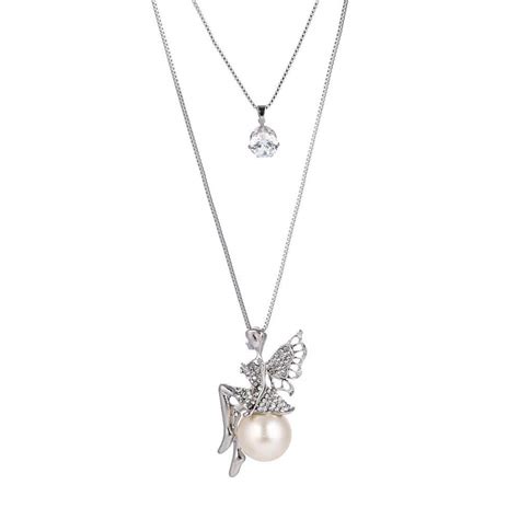 Yellow Chimes Long Chain Necklace for Women Dual Chain Pendant for ...