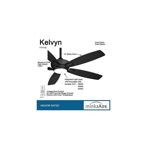 Buy MINKA-AIRE F717L-CL Kelvyn 52-Inch Ceiling Fan with Integrated CCT ...