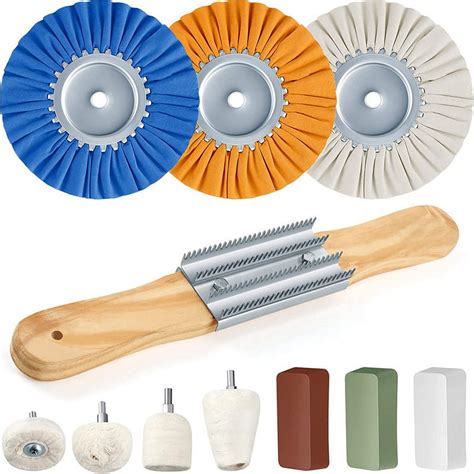 11 Pcs Airway Buffing Wheel Kit 8 Inch Polishing Wheel for Drill Buffing Wheel Polisher Kit for ...