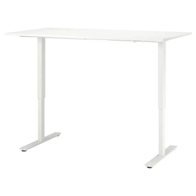 TROTTEN underframe sit/stand f table top, white, 120/160 cm (471/4/63 ...