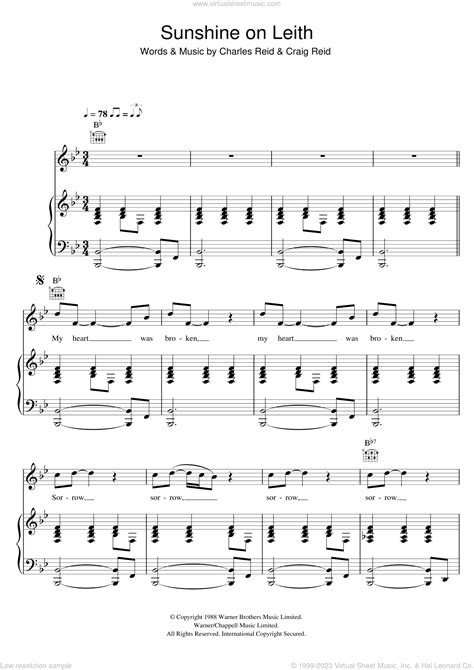 Sunshine On Leith sheet music for voice, piano or guitar (PDF)