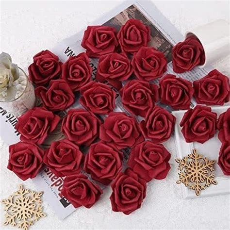 Buy TIED RIBBONS 10 Heads/Bunch 8cm Artificial PE Rose Flowers Birthday ...