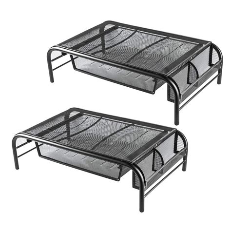 Halter Mesh Metal Monitor Stand / Monitor Riser with Pull Out Drawer ...