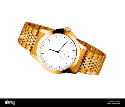 Mens luxury gold wrist watch on white background. Mens luxury gold ...