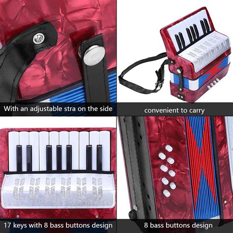 LenTLy Small Accordion 17 Keys 8 Bass Accordion for India | Ubuy