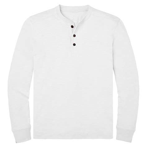 Henley Shirt Long Sleeve, White | Peter Manning NYC