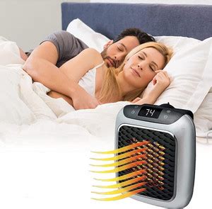 WunderVoX HANDY HEATER TURBO 800 WALL OUTLET CERAMIC SPACE HEATER-Grey ...