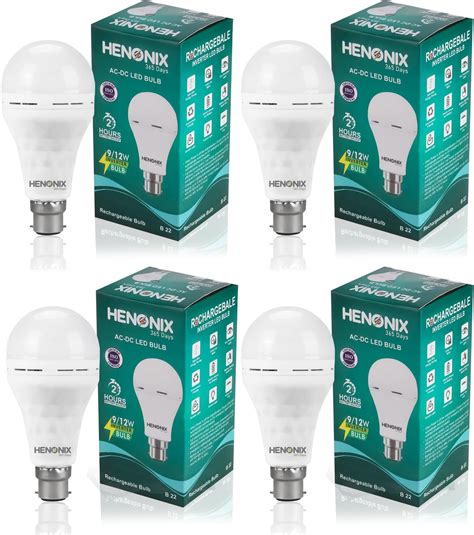 Buy HENONIX 365 DAYS 12W Fast Charging Inverter B22 Bulb | Rechargeable ...