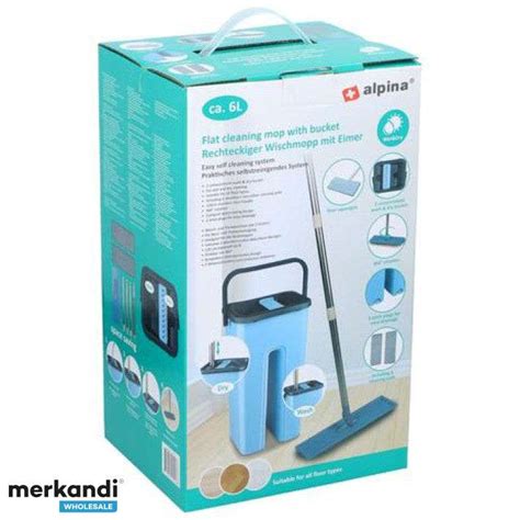 4 Piece Floor Mop Set with Cleaning Bucket Complete Mopping System ...