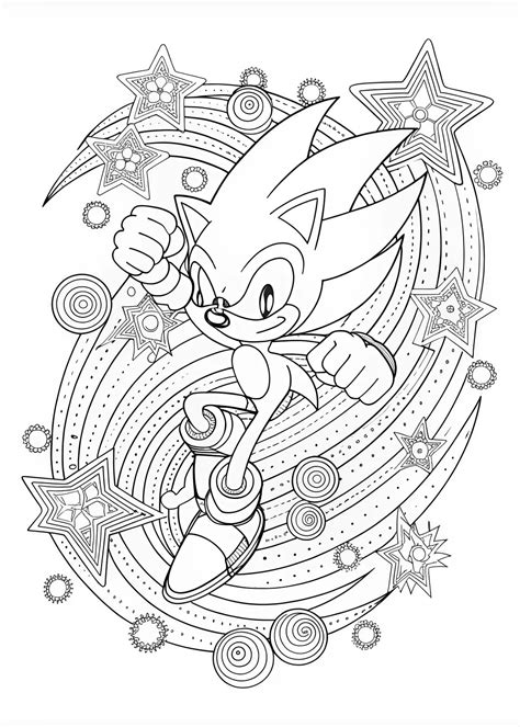 Dark Sonic Super Sonic Coloring Pages