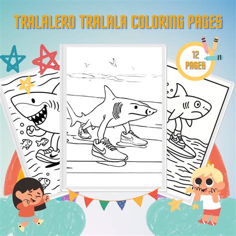 Coloring Pages Tralalero Tralala [2025]