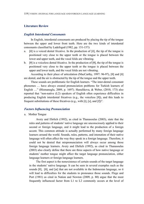 Interdental Consonant Sound Errors Made by First Semester Students of ...