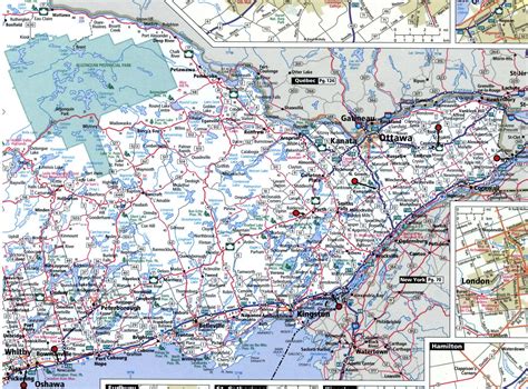 Ontario province highway map with truck routes region roads area trucker drivers - USA
