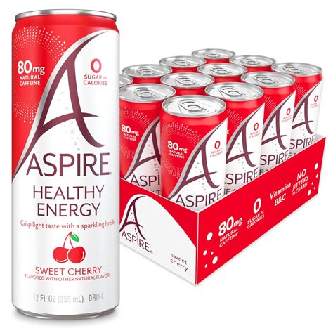 Amazon.com : ASPIRE® Sweet Cherry, Healthy Energy Drink 80mg Natural ...