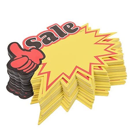 50pcs Blank Sales Promotion Retail Sale Signs with Bright Display Tags ...