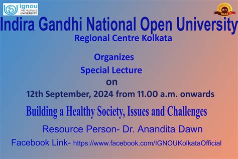 IGNOU-RC-Kolkata - News & Events - Latest - Organizes a special lecture ...