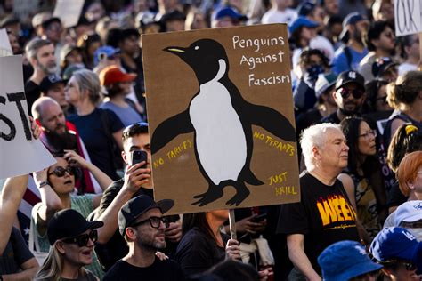 How 'Hands Off!' Protest Signs Mocked Donald Trump, Elon Musk Penguins ...