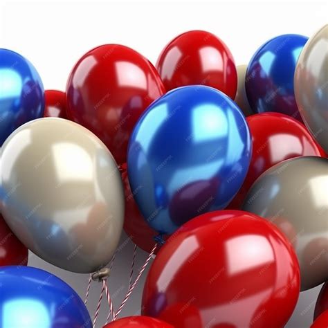 Premium AI Image | Red and blue balloons in a bunch.