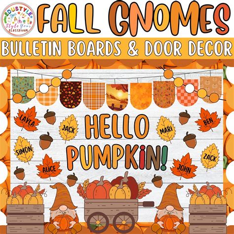 Welcome to our PUMPKIN PATCH!: Fall Gnome Bulletin Board or Door Decor ...
