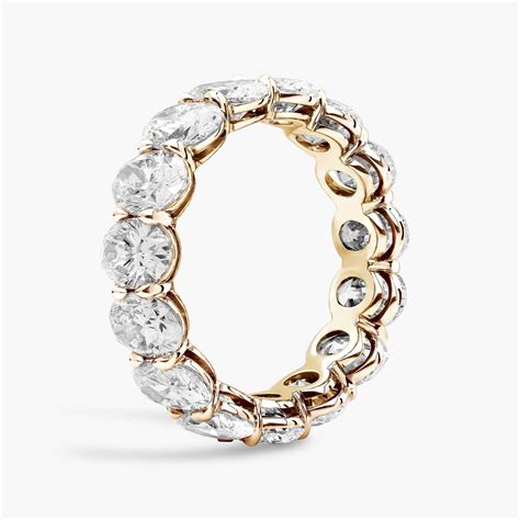 Oval Cut Lab-Grown Diamond Eternity Ring In 14K Yellow Gold (6 Ct. tw ...