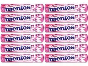 Mentos Sugarfree Pure Fresh, Bubblefresh, 12 x 15.5 g (Imported ...