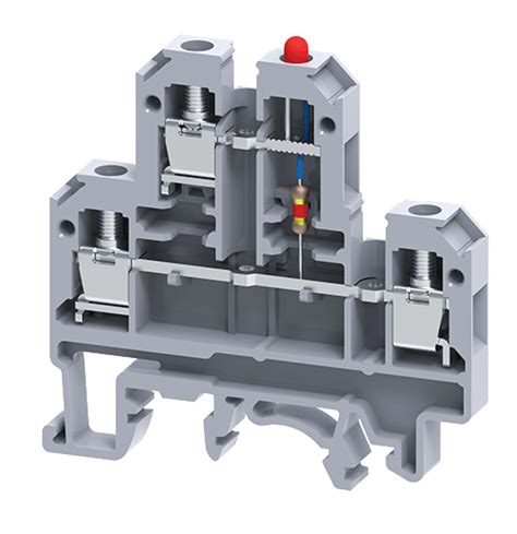 Connectwell 4 sq.mm Double Level Terminal Blocks with LED indication ...
