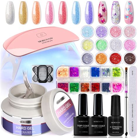 Buy ਮੋਰੋਵਾਨ ਬਿਲਡਰ ਗੇਲ ਨੇਲ ਕਿੱਟ ਲਾਈਟ ਨਾਲ - ਪ੍ਰੀਮਰ ਬੇਸ ਟਾਪ ਸੈੱਟ ਗਿਲਟਰ ਪਾ ...